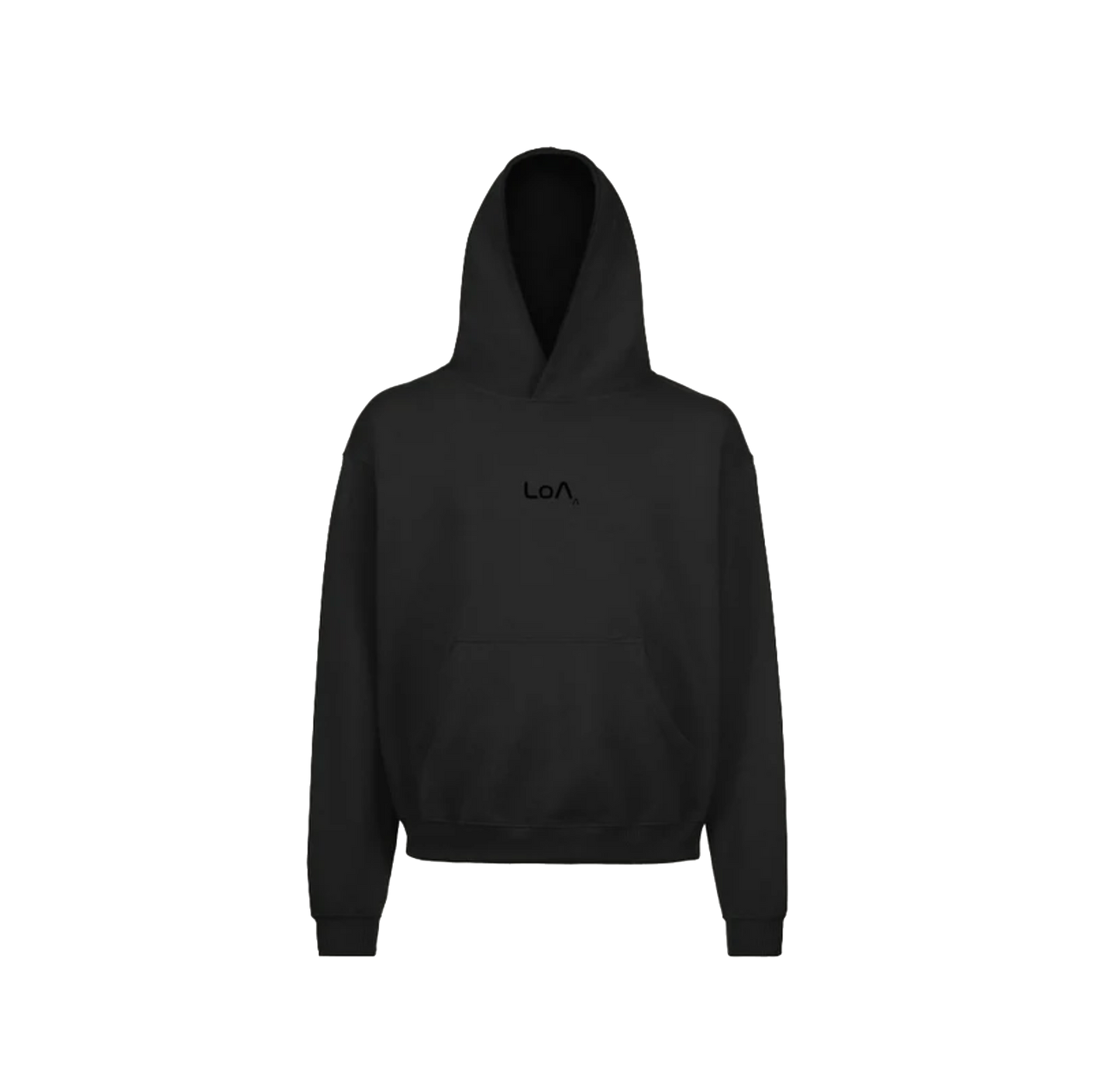 LoA Threaded Black Oversized Hoodie